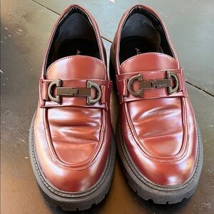 Aldo Men's Burgundy Leather Slip-On Loafers